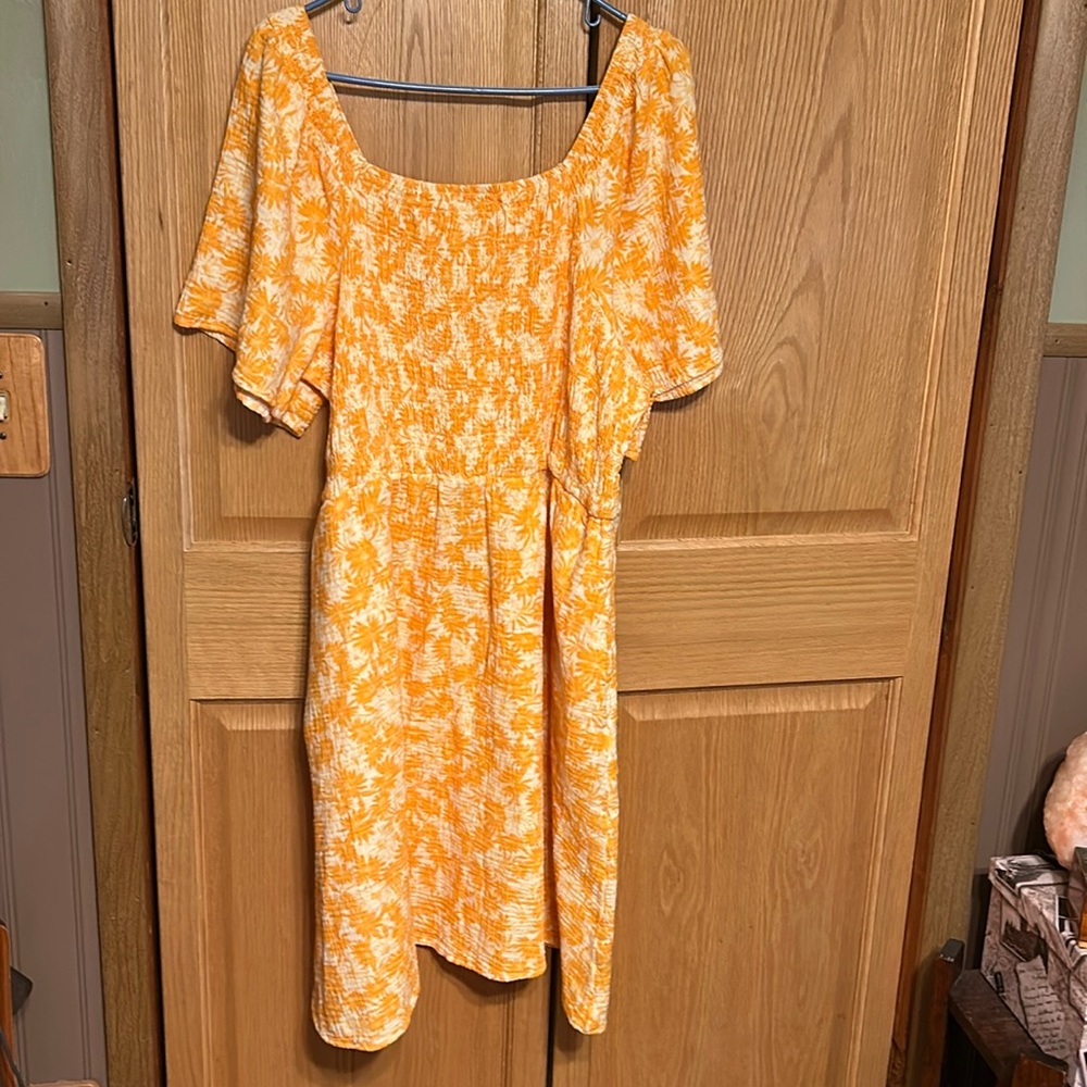Terra & Sky Yellow Floral Short-Sleeve Dress